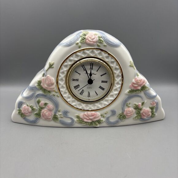 Princess House Exclusive Rose Garland Quartz Clock - Picture 1 of 11